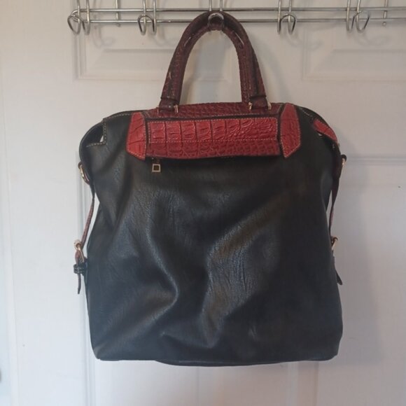 Mellow World Croc Embossed Satchel with Crossbody Strap - Picture 3 of 8